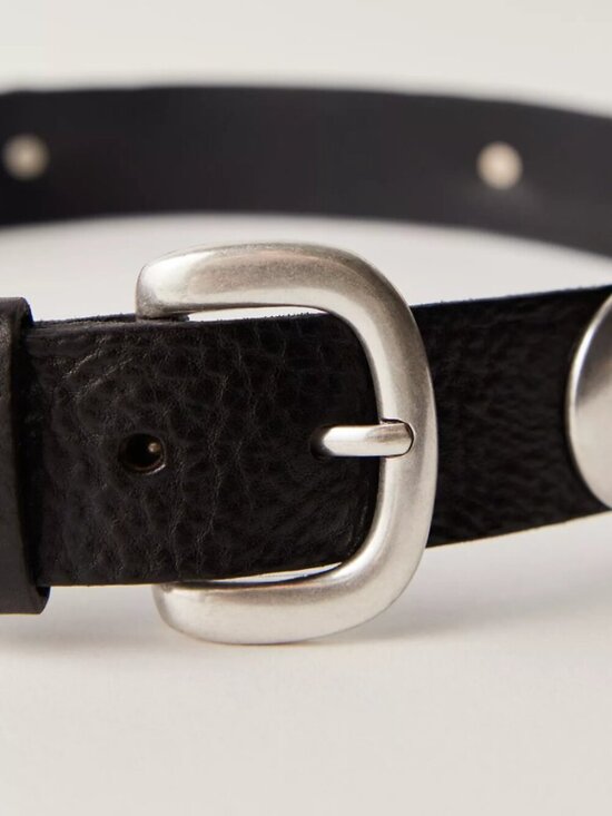 NWT Free People Rhea Leather Belt in Black